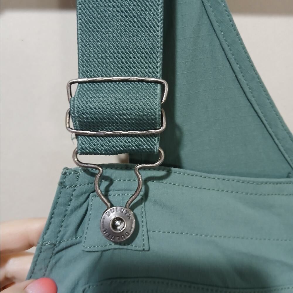 DULUTH TRADING Heirloom Gardening Bib Overalls Medium 31 NWT Green Fir Ripstop - Picture 7 of 16